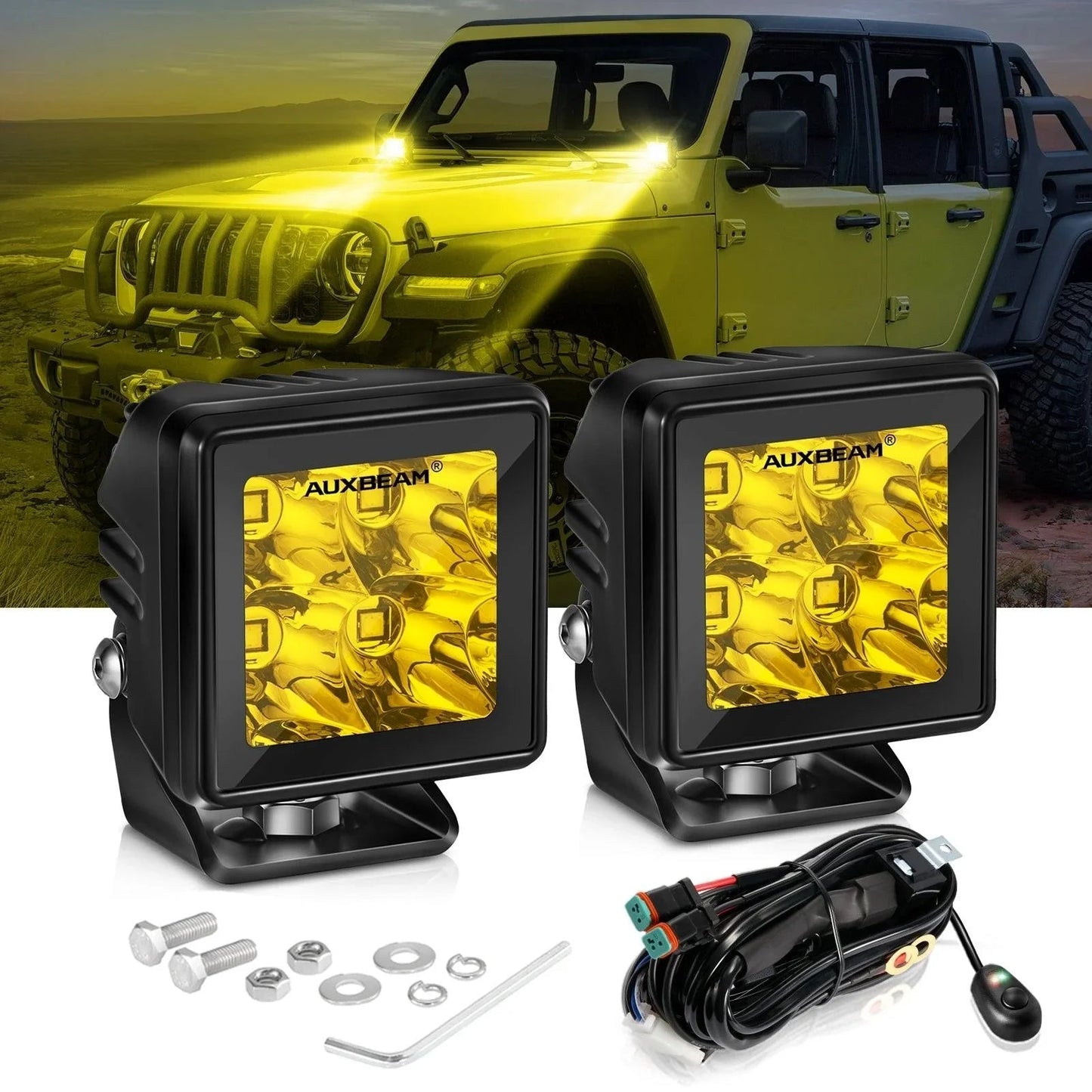 2 Inch 40W 4000LM LED Pod orange Spot Offroad Light
