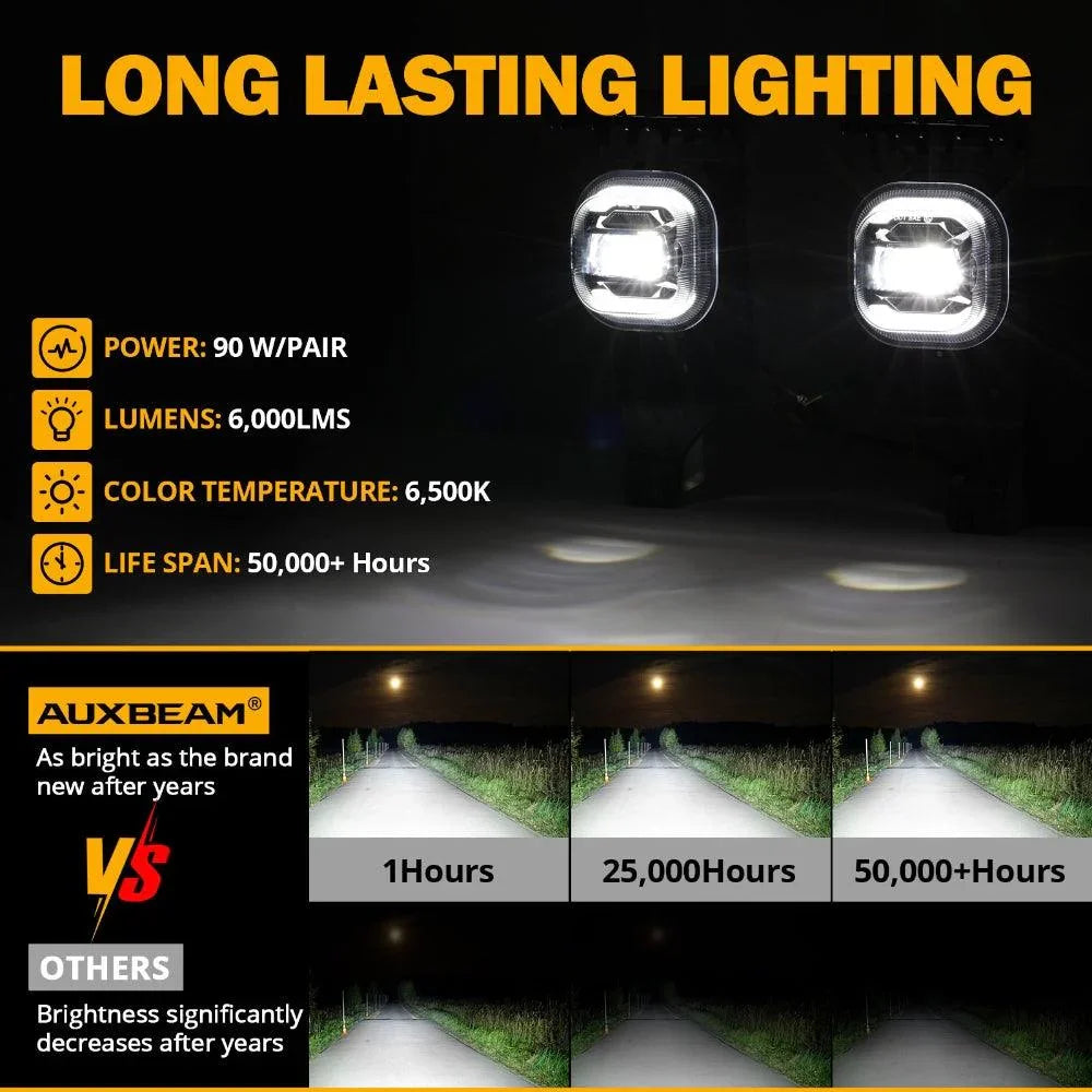 LED Fog Lights avec blanc DRL & orange Turn Signals pour FORD F250 F350 F450 F550 Super Duty 2005 2006 2007 – vue 3