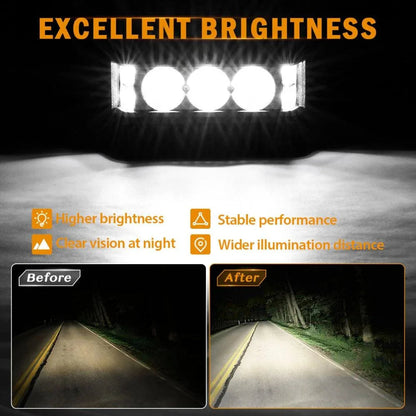 R5 série | 5″ 68 W blanc carré éclairage latéral faisceau longue portée Projecteurs LED compacts Barres LED – vue 3