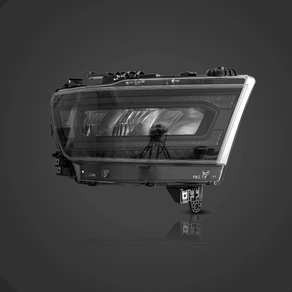 LED bloc optique avant Reflection Bowl chromé pour 2019–2023 Dodge Ram 1500 5th Gen (DT) – vue 2 – NOVADOMIO