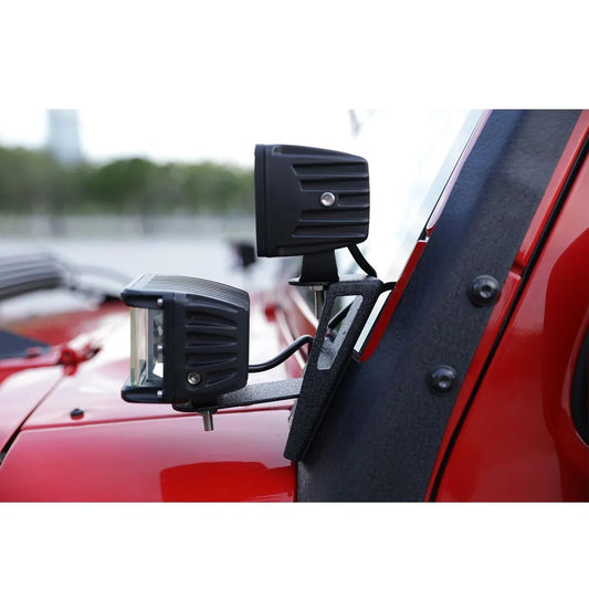 (Lot de 2) Dual A-Pillar Pods Light Windshield Mount Brackets pour Jeep Wrangler JK 2007-2017 – vue 2 – NOVADOMIO