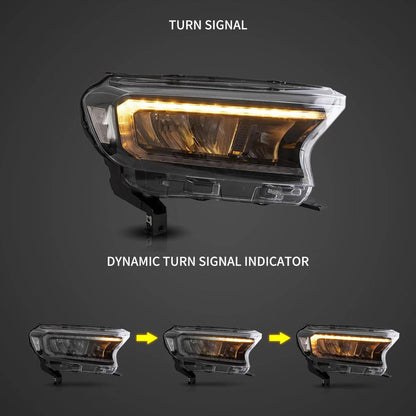 LED bloc optique avant Reflection Bowl pour 2015–2022 Ford Ranger 3th Gen P375 [Internation Types] – vue 3 – NOVADOMIO