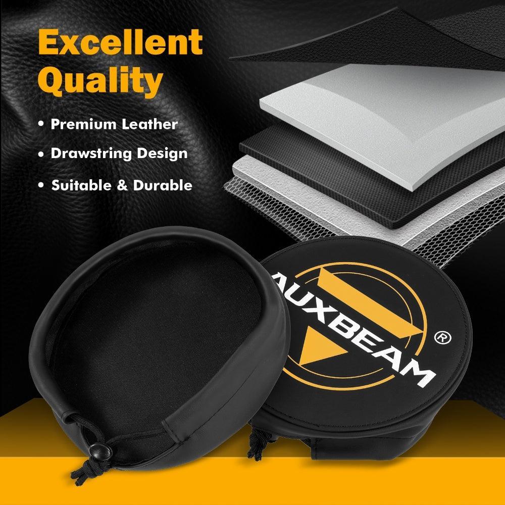 (2pcs/set) 7 Inch Round LED Driving Light noir Leather Cover Light Shield Cover – vue 5