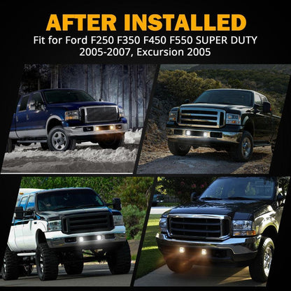 LED antibrouillards avec blanc DRL & orange clignotant pour Ford F250 F350 F450 F550 Super Duty 2005 2006 2007 – vue 7
