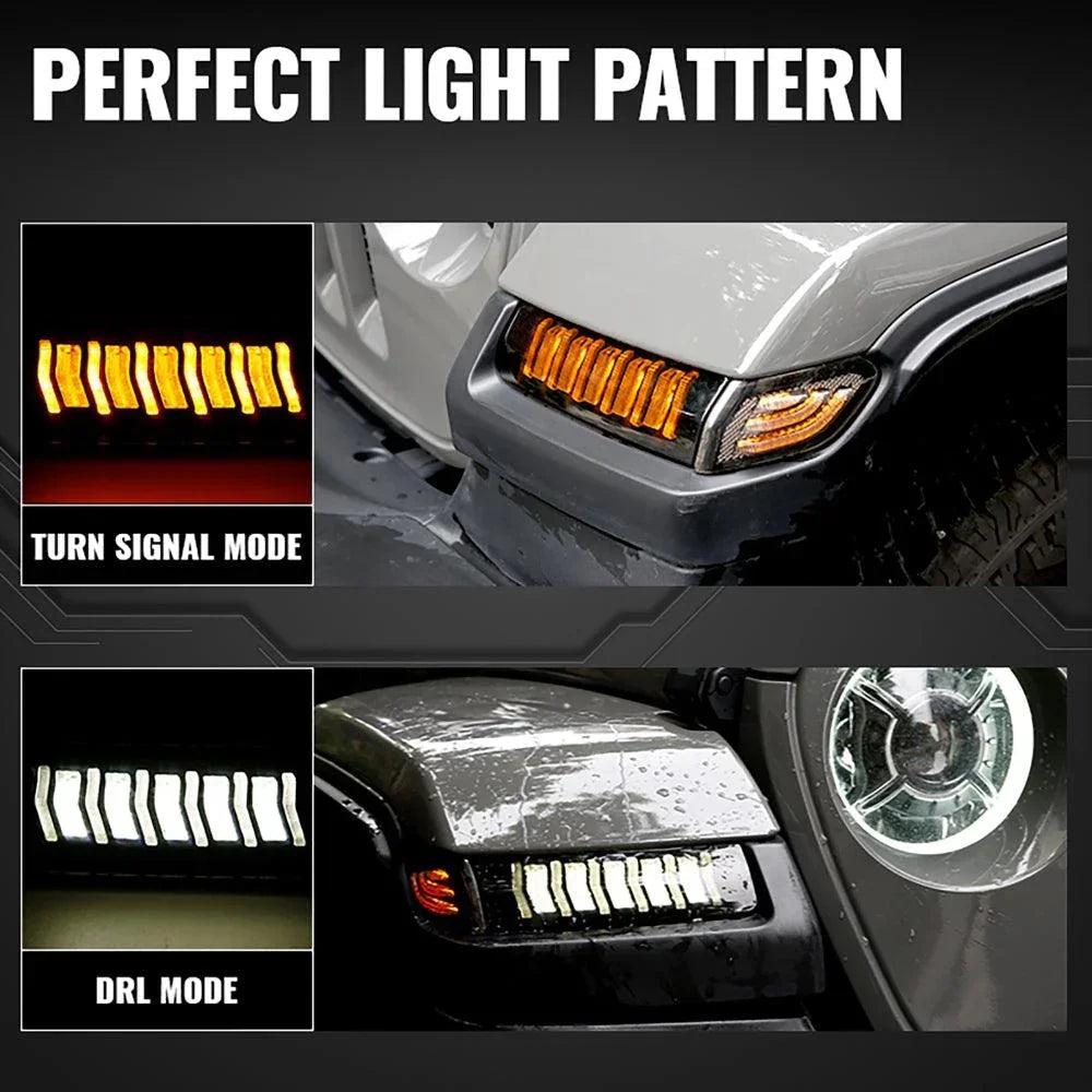 Upgraded Fender Flares Lights, LED Sequential Flashing clignotant avec DRL pour Jeep Wrangler JL Gladiator JT – vue 2