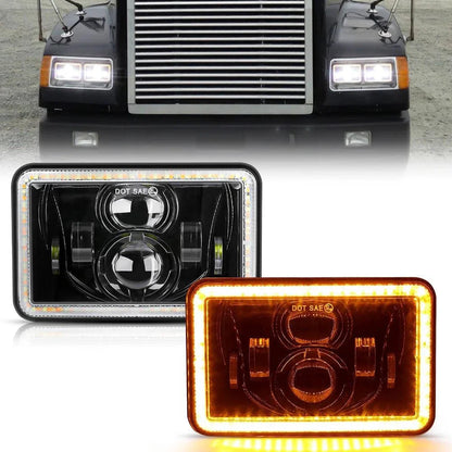 4×6 phares LED Hi/Lo optique scellée avec DRL&clignotant homologation DOT pour Peterbil Kenworth Freightline – NOVADOMIO