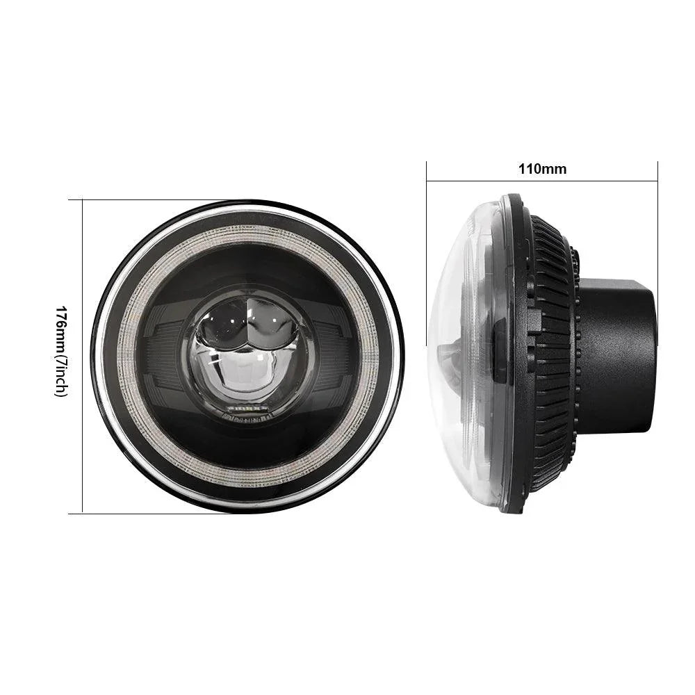 7 Inch LED Headlights Halo orange clignotant Lights avec DRL High/Low Beam Fit pour Jeep Wrangler JK JKU TJ LJ Ford GMC – vu…