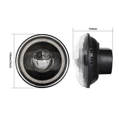 7″ phares LED Halo feux clignotants orange avec DRL feux de route/croisement pour Jeep Wrangler JK JKU TJ LJ Ford GMC – vue 7