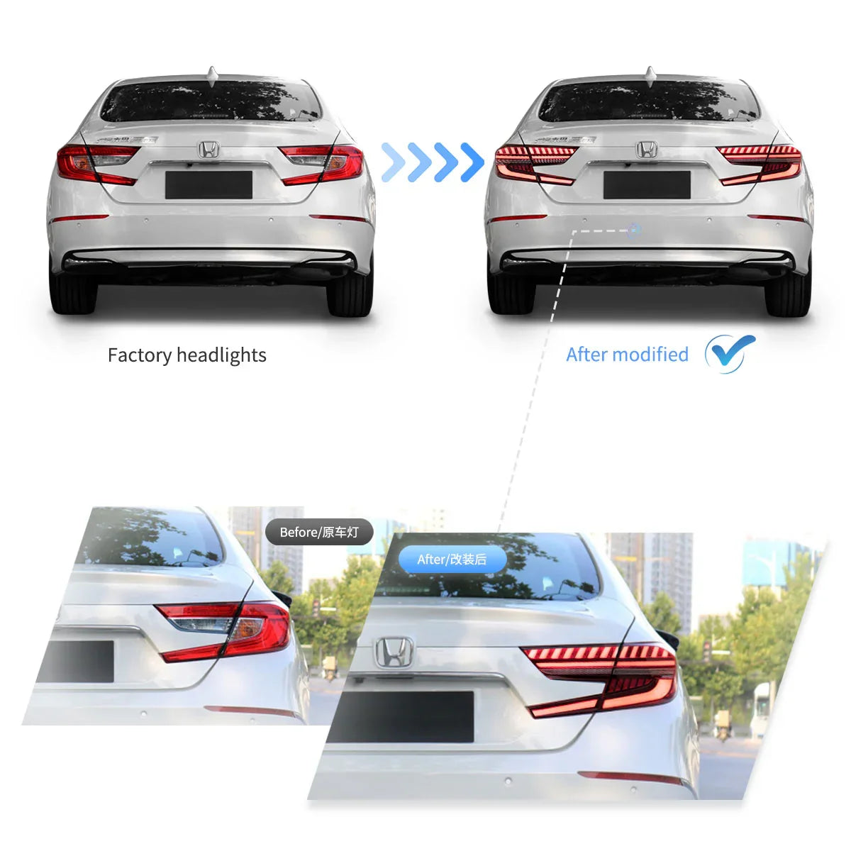 LED bloc de feux arrière avec Full LED Dynamic Welcome Lighting pour 2018-2022 Honda Accord 10th Gen – vue 9