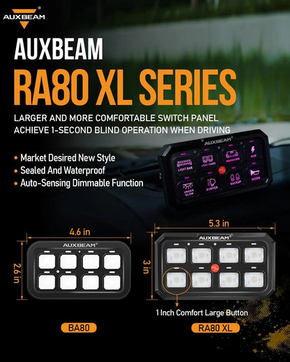 RA80 XL RGB panneau de commande, Larger Size, modes bascule / momentané / impulsion – vue 3 – NOVADOMIO