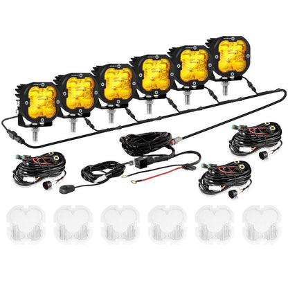 XP-ULTRA série 3″ 80 W faisceau combiné projecteurs LED compacts orange&blanc tout-terrain feux – vue 15 – NOVADOMIO