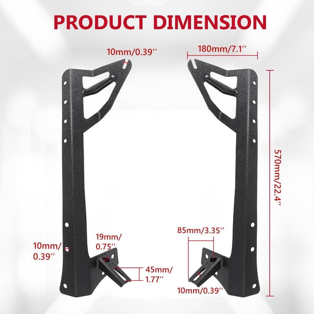 52" Straight Barres lumineuses 2 IN 1 Design Windshield Mounting Brackets pour 2007-2017 Jeep Wrangler JK – vue 8