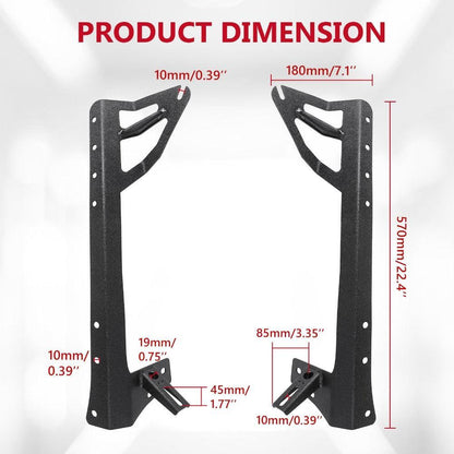 52″ droit Barres lumineuses conception 2-en-1 pare-brise supports de montage pour 2007–2017 Jeep Wrangler JK – vue 8