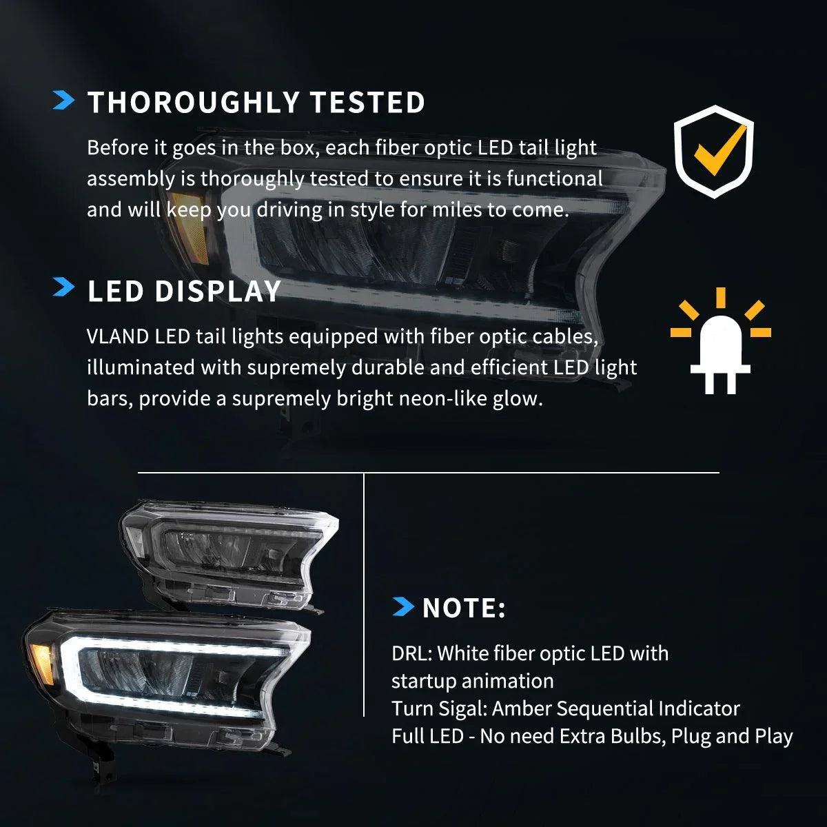 LED bloc optique avant Reflection Bowl pour 2019-2022 Ford Ranger [US Types] – vue 7