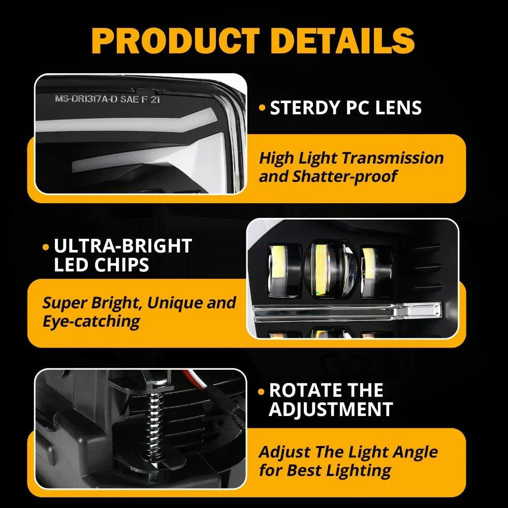 (2pcs/set) DOT Approved LED Fog Lights avec DRL pour 2013-2018 Dodge Ram 1500 – vue 5