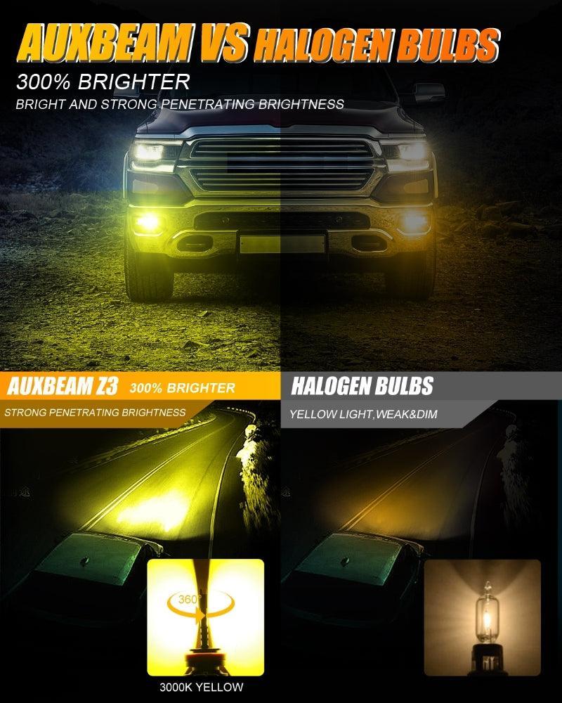 H11 H9 H8 H16JP LED FOG Light/DRL Bulbs 44W 8000LM 3000K Golden Yellow Z3 série – 2 ampoules – vue 5