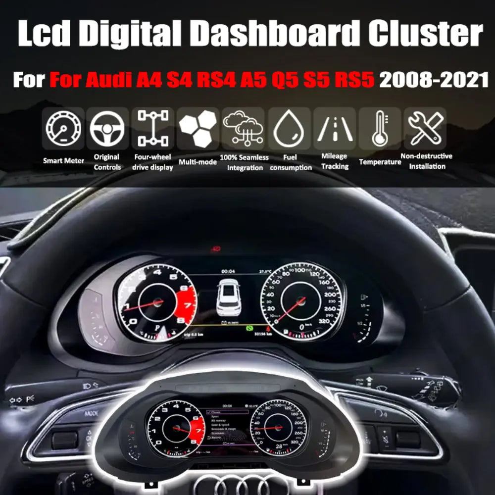 Virtual Cockpit Audi A4 / S4 / RS4 / A5 / Q5 / S5 / RS5 2008-2021 LCD 12,3″ – NOVADOMIO