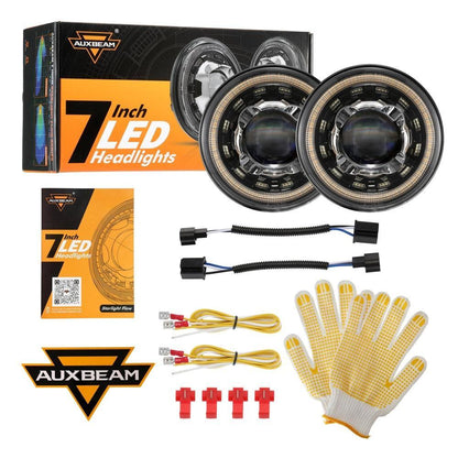 Starlight Flow série 7″ 135 W homologation DOT phares LED avec DRL&clignotant High feux de croisement pour Jeep Wrangler JK