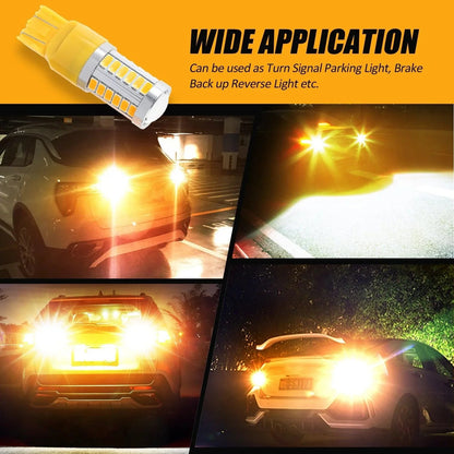 T20 7443 7440 LED clignotant Light Rear/Front, Side Maker Light 20W 4000LM 3500K orange 33LED série – 2 ampoules – vue 3