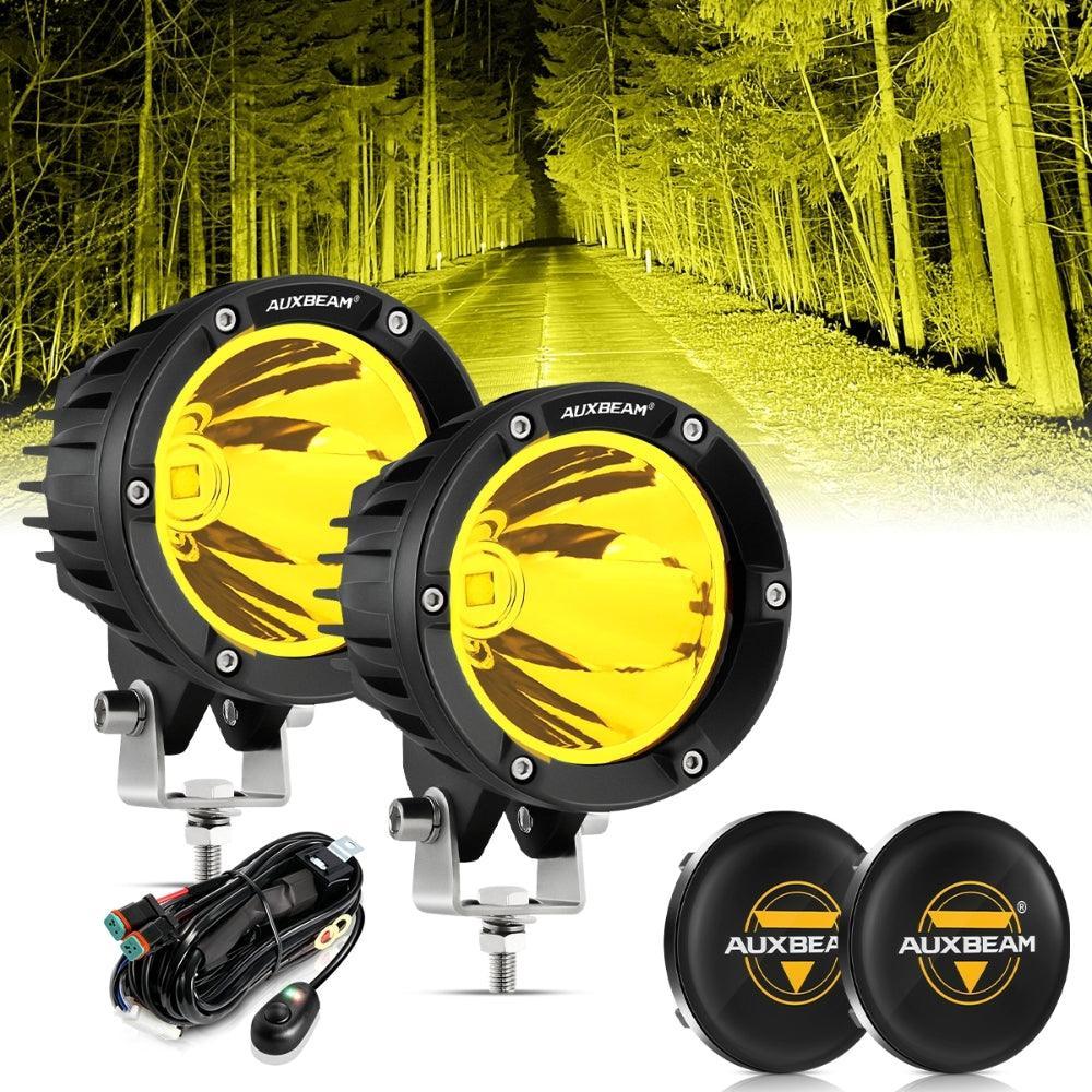 C4 série | 4 Inch 100W Spot Round LED Pods orange LED Driving Lights – vue 18