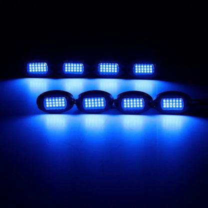 RGB LED éclairages de soubassement Kit avec Bluetooth APP & Télécommande sans fil, Multicolor Neon éclairage sous caisse avec