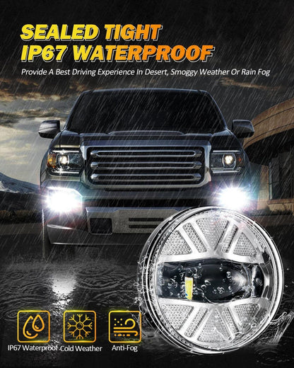 Lot de 2 48 W LED antibrouillards homologation DOT pour 2007–2013 GMC Sierra 1500 / 2007–2014 Sierra 2500HD 3500HD (chromé)