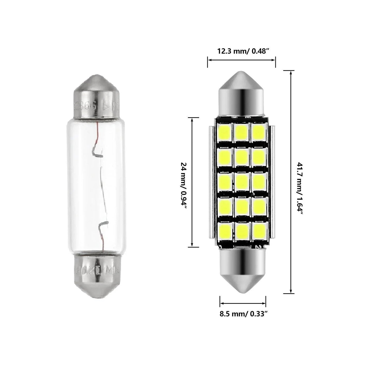 41MM 578 211-2 212-2 214-2 1.61" Festoon LED Interior/Dome/Map/License Plate Light Bulbs 2.7W 500LM 6500K blanc – 2 ampoules…