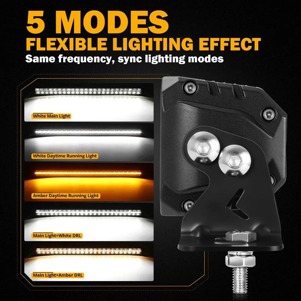 SP-DRL série 42 Inch 278W 32640LM Dual Row Off Road Barres LED avec orange&blanc DRL – vue 5