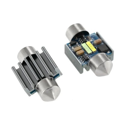 Lot de 2 bicolore à commutation 31 mm DE3175 DE3021 DE3022 1.22″ 1860CSP 6 500 K blanc froid& bleu glacier LED Festoon