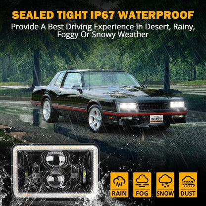 4×6 phares LED Hi/Lo optique scellée avec DRL&clignotant homologation DOT pour Peterbil Kenworth Freightline – vue 6