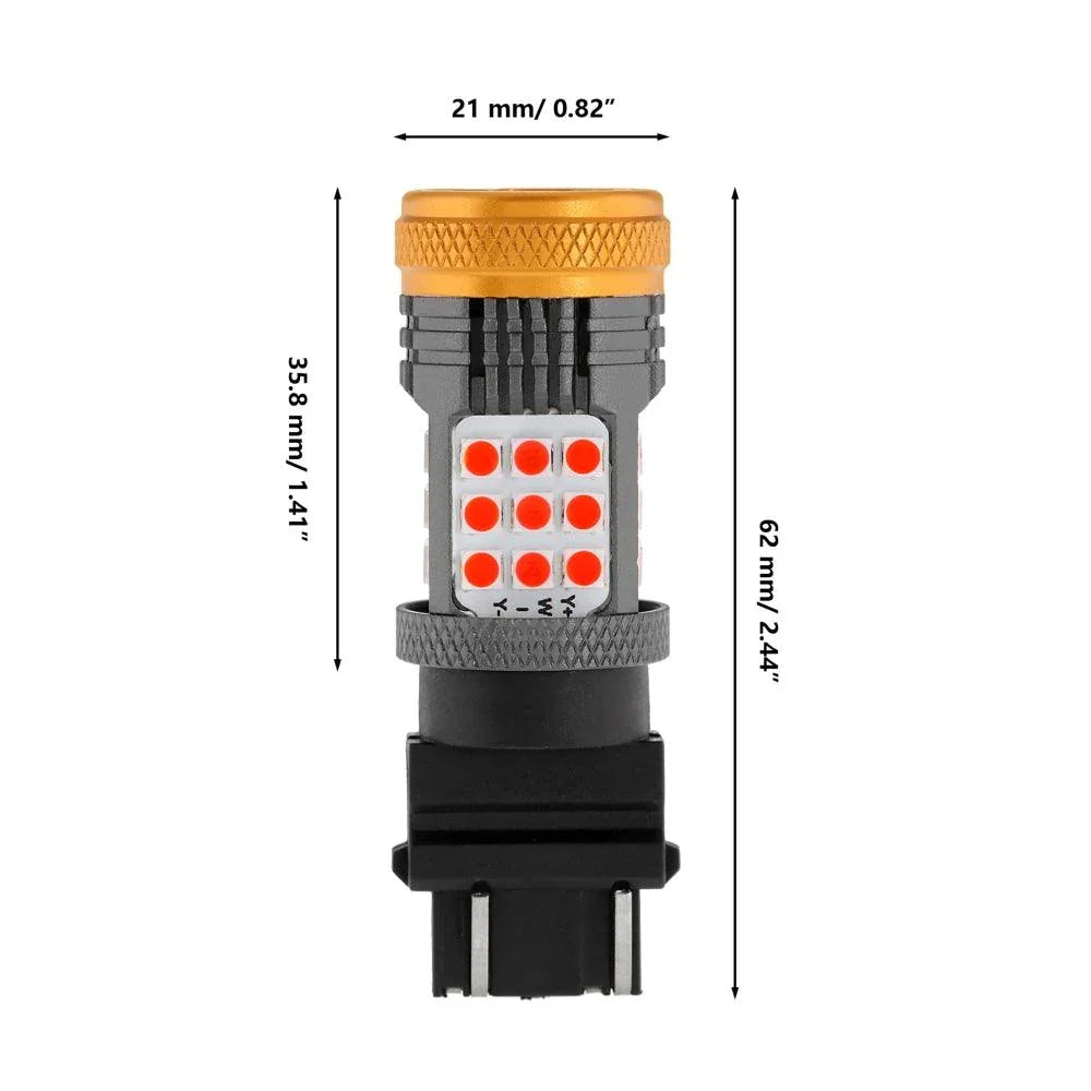 T25 3157 3156 Ampoules LED pour feux stop et arrière 56W 600% haute luminosité sans erreur CAN-bus rouge Strobe Flashing B21…