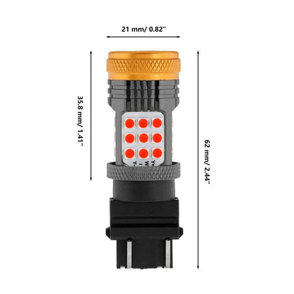 T25 3157 3156 Ampoules LED pour feux stop et arrière 56 W 600% haute luminosité sans erreur CAN-bus rouge stroboscopique