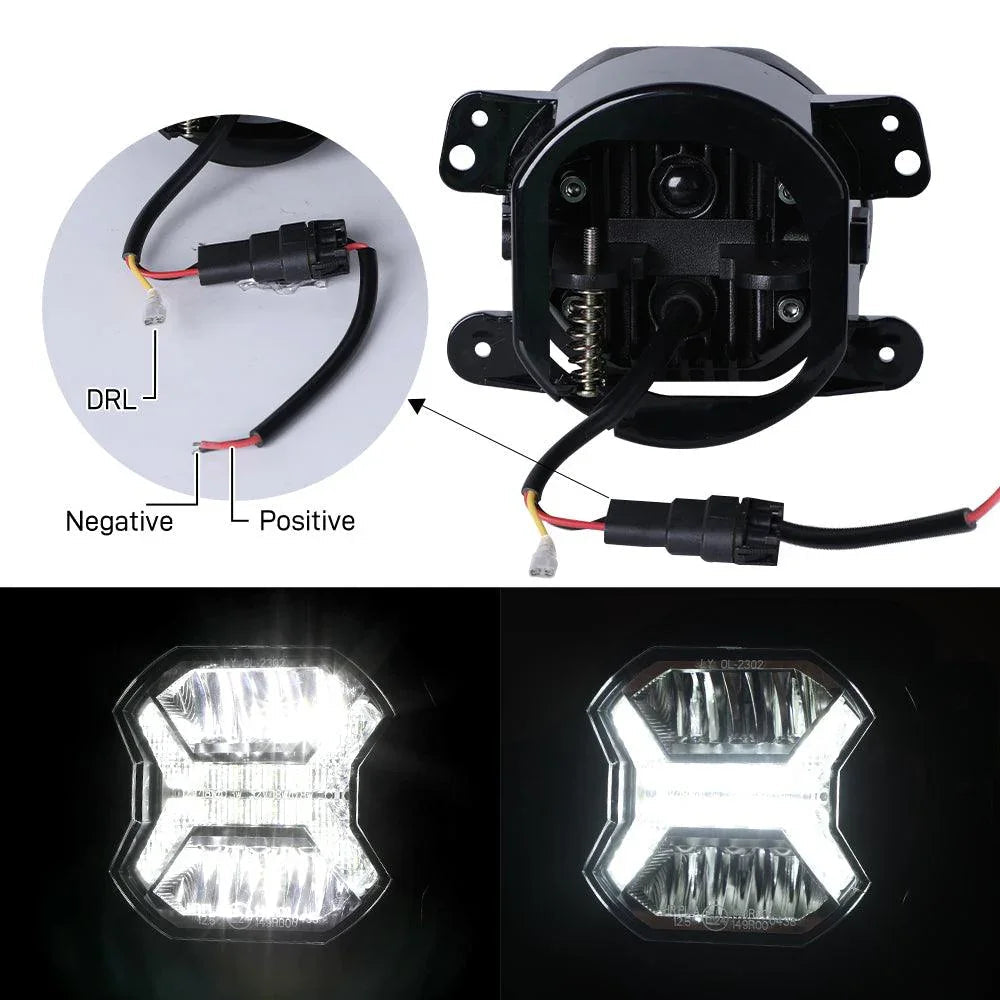 4 Inch LED Fog Lights avec blanc DRL pour Jeep Wrangler JK/ Jeep Grand Cherokee/ Dodge – vue 5