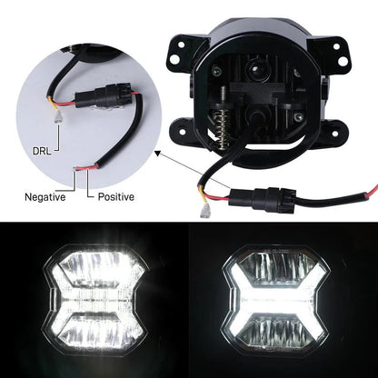 4″ LED antibrouillards avec blanc DRL pour Jeep Wrangler JK/ Jeep Grand Cherokee/ Dodge – vue 5 – NOVADOMIO