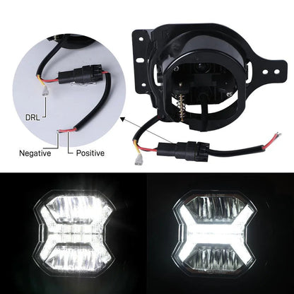 4″ LED antibrouillards avec blanc DRL pour Jeep Wrangler JL 2018–2021 – vue 2 – NOVADOMIO
