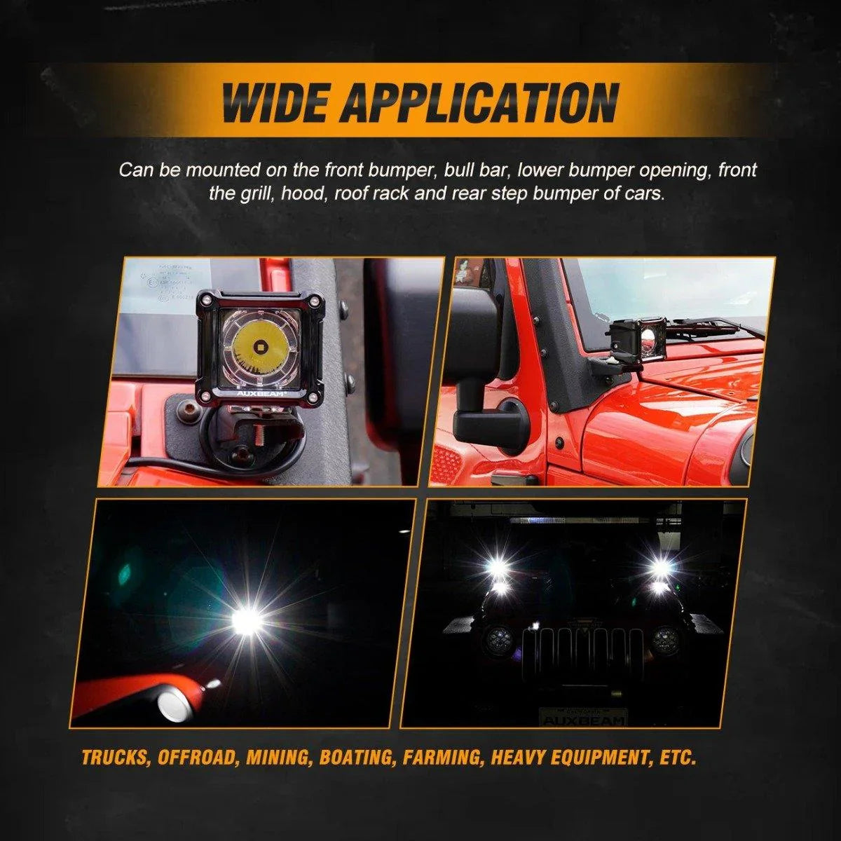 (2pcs/set) 3 inch 40W Projecteurs LED compacts avec DRL pour SUV ATV UTV Trucks Pickup Boat – vue 11
