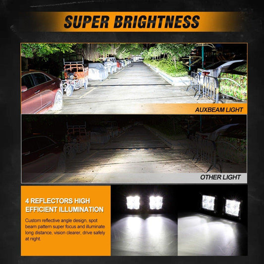 3″ 40W LED Pods Light Spot/Flood avec wiring harness pour SUV ATV UTV Trucks Pickup Boat – vue 2 – NOVADOMIO