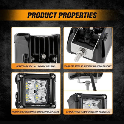 3″ projecteurs LED compacts Spot/faisceau large & montant A supports de montage pour 2013–2021 Polaris Ranger modèles avec le