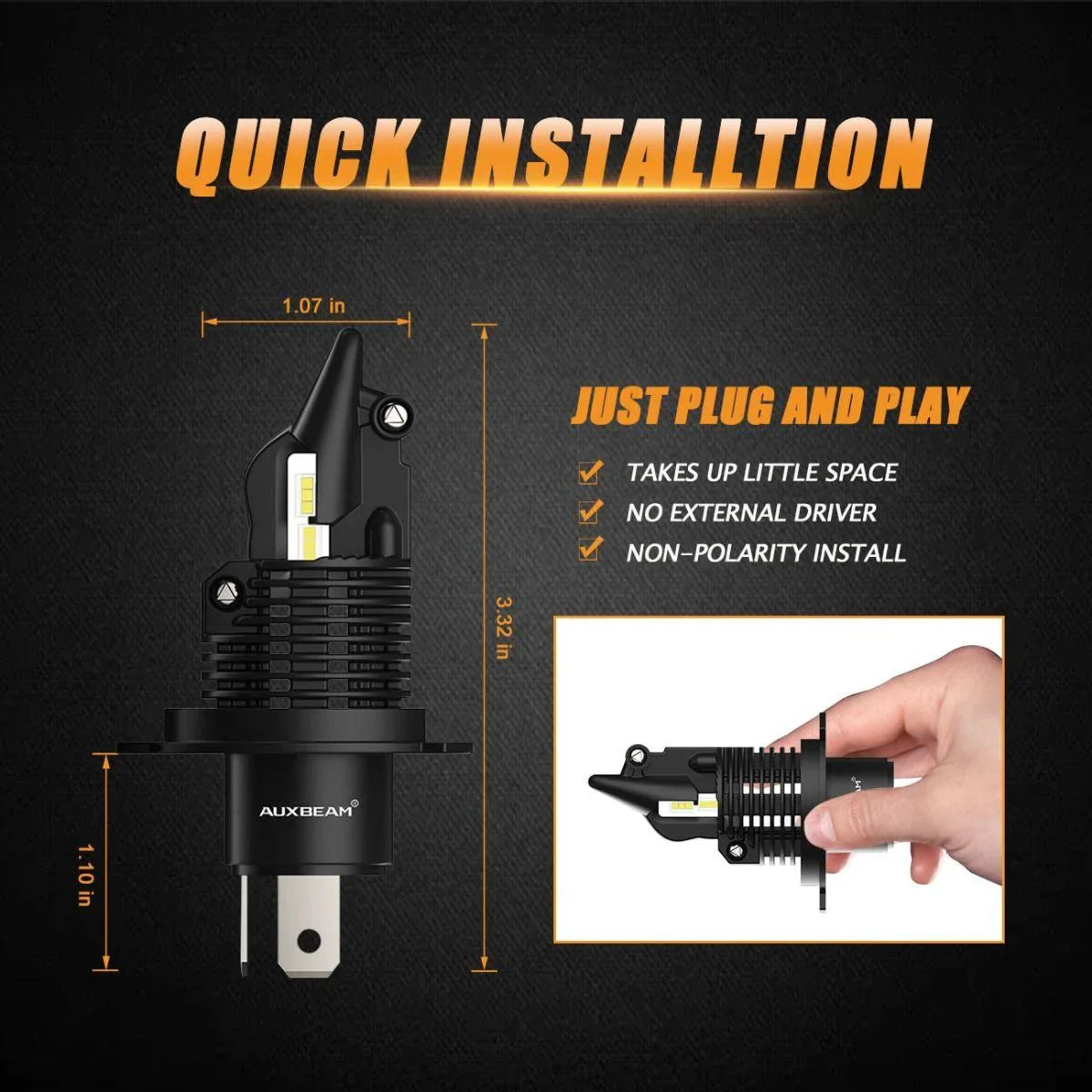 pour 2005-2011 Toyota Tacoma H4/9003 Q10 série sans ventilateur&Wireless 1:1 Halogen Size 6500K Ampoules LED High Low Beam B…
