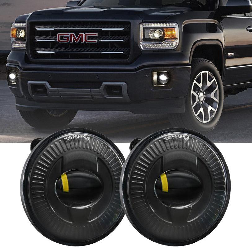 (2pcs/set) 24W Round noir LED Fog Lights 5202 pour GMC Sierra 1500/2500/3500 2014-2018