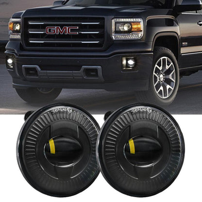 Lot de 2 24 W rond noir LED antibrouillards 5202 pour GMC Sierra 1500/2500/3500 2014–2018 – NOVADOMIO