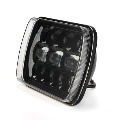Lot de 2 65 W 7×6 LED feux de route/croisement phares avec DRL pour Toyota pick-up (noir/chromé) – vue 4 – NOVADOMIO