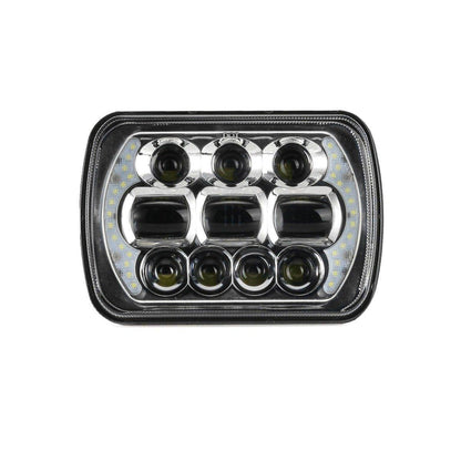 Lot de 2 65 W 7×6 LED feux de route/croisement phares avec DRL pour Toyota pick-up (noir/chromé) – vue 2 – NOVADOMIO