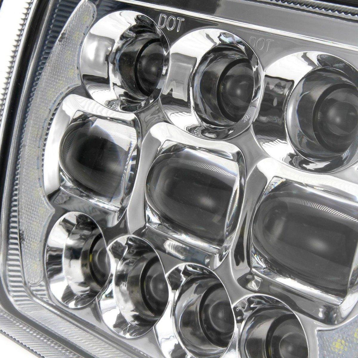 (2pcs/set) 65W 7x6 LED Hi-Lo Beam Headlights avec DRL pour Toyota Pickup Truck (noir/Chrome) – vue 13