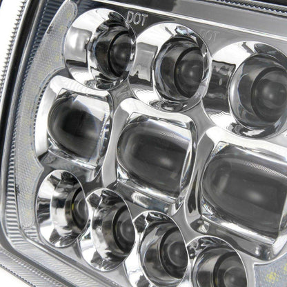Lot de 2 65 W 7×6 LED feux de route/croisement phares avec DRL pour Toyota pick-up (noir/chromé) – vue 13 – NOVADOMIO