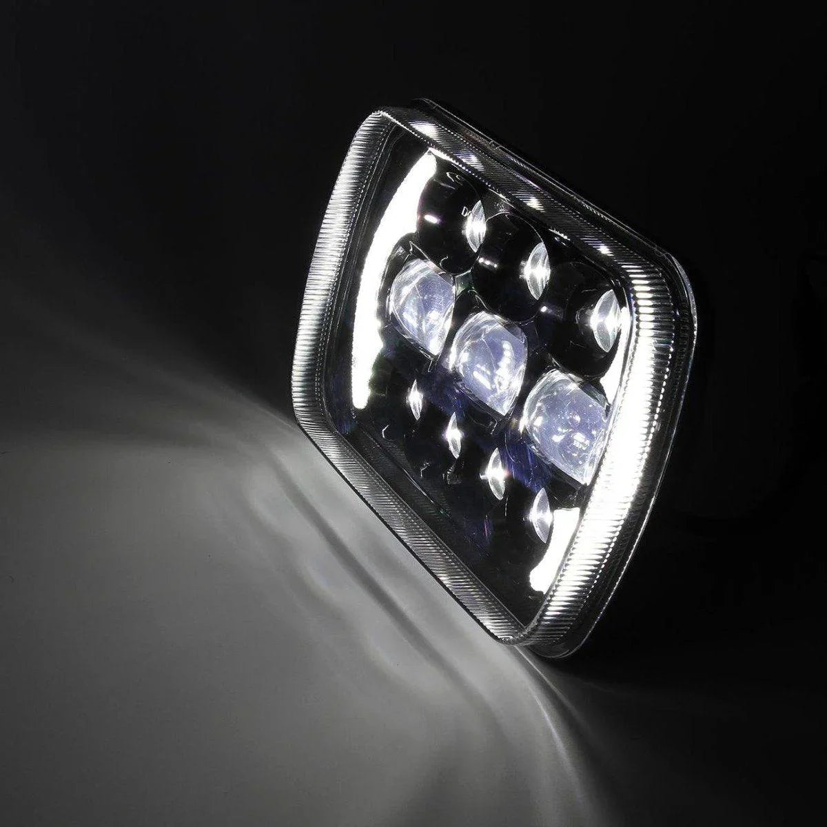(2pcs/set) 65W 7x6 LED Hi-Lo Beam Headlights avec DRL pour Toyota Pickup Truck (noir/Chrome) – vue 10