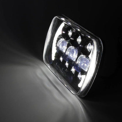 Lot de 2 65 W 7×6 LED feux de route/croisement phares avec DRL pour Toyota pick-up (noir/chromé) – vue 10 – NOVADOMIO