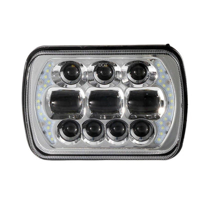 Lot de 2 65 W 7×6 LED feux de route/croisement phares avec DRL pour Toyota pick-up (noir/chromé) – vue 11 – NOVADOMIO