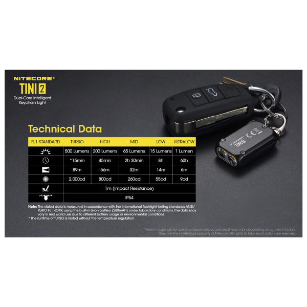 Keychain lamp Nitecore TINI2, 500 lm – vue 9