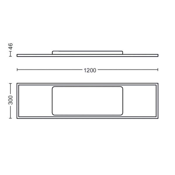 LED panel Philips Hue Surimu Square WCA 60W, 2000-6500K – vue 3